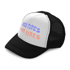 Kids Trucker Hat High Tides Good Vibes Polyester Boys Caps  Girls Caps