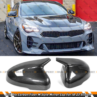 #ad M STYLE FULL DRY CARBON FIBER MIRROR CAP OVERLAY FOR 2018 23 KIA STINGER GT LINE $119.99