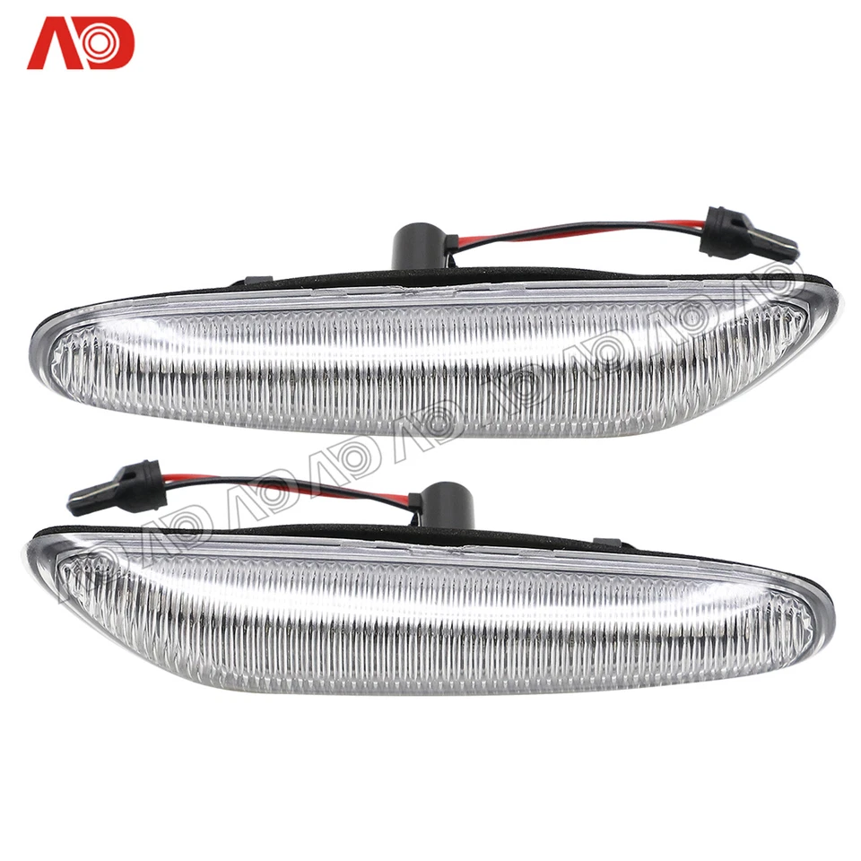 PARA BMW E46 E60E61 E81E82E83E84E87 E90 E91 LED Luz Marcadora Lateral Dinámica Transparente Foto 3 de 4