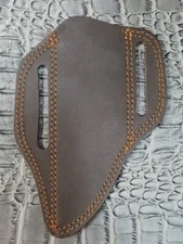  Custom Made Dark Brown Open Top Belt Loop Fix Blade Knife Leather Sheath
