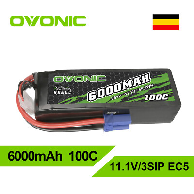 Ovonic 11,1 V 100C 6000mAh 3S LiPo Akku EC5 für ARRMA TYPHON Buggy 1/10