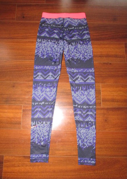 NIKE PRO ~ Size XS ~ Purple Digi Neon Contrast Athletic Compression Tights a39 image 8