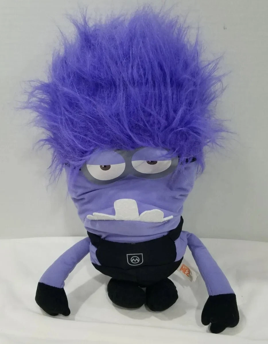 Despicable Me 2 Purple Minion Evil Monster 2 Eye Plush Toy Fuzzy hair | eBay