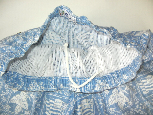 Vtg 80s 90s REYN SPOONER Blue/White Nylon HAWAIIAN SHORTS Surf Swim Trunks Men L - Picture 5 of 7