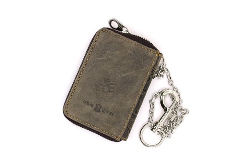 West Star Genuine Leather Chain Credit Card Holder Coin Container - Picture 60 of 61