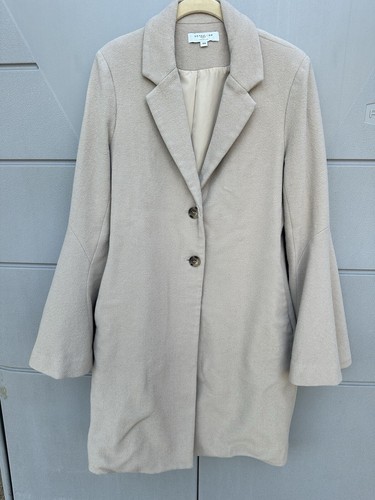 Derek Lam Camel Bell Sleeve Wool Long Coat Jacket Sz 44 Italian /US 8 Designer - Picture 2 of 15