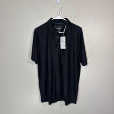Tommy Bahama Islandzone Polo Mens Medium Athletic Stretch Vented Black NEW