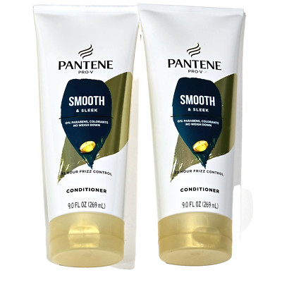 2 Pack Pantene Pro V Smooth & Sleek 72vhr Frizz Control Conditioner 9oz.