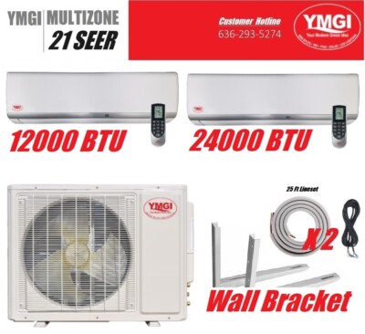 Ymgi Dual Zone Mini Split AC & Heat Pump - 36000 BTU Total Cooling Power