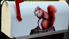 Mailbox Magnet Partial Cover Squirrel with Acorns on s Stump Mail Box Decor