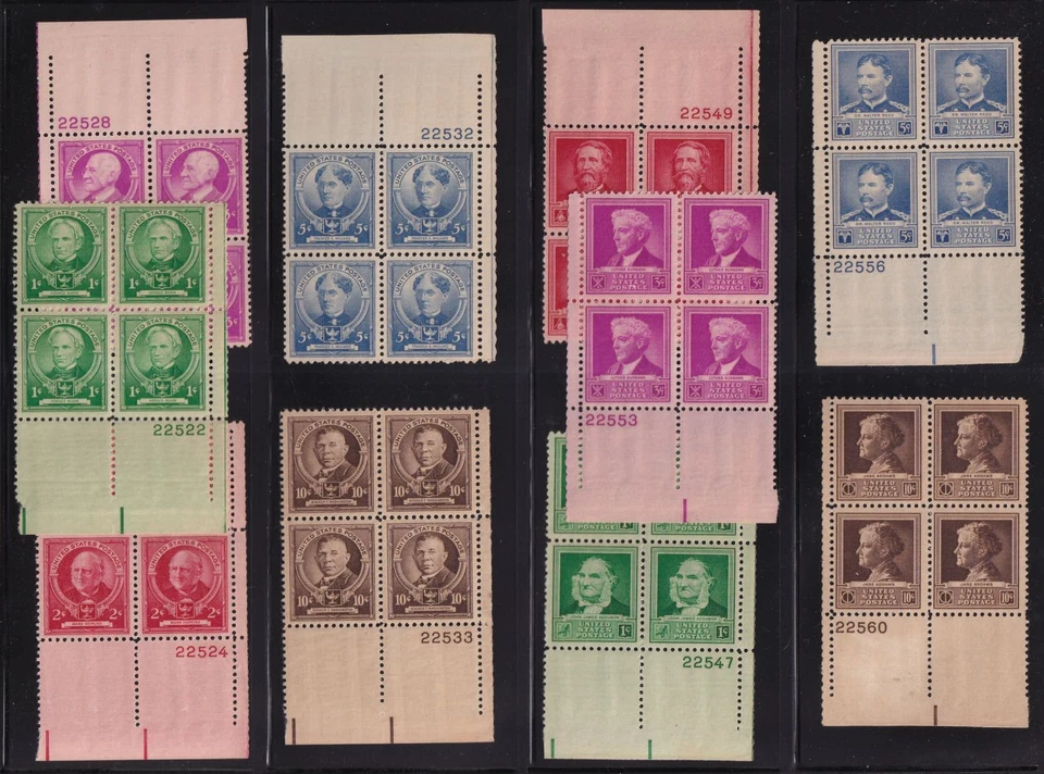 1940 Famous Americans Sc 859-93 premium MNH set 35 issues plate blocks (J3 - Image 3 of 4