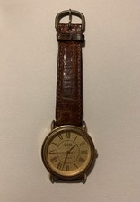 Vintage 1991 Guess Men's Watch W/ Half Leather Band NEEDS NEW BATTERY