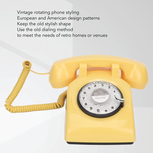Retro Dial Telephone Classic Simulation Vintage Mechanical Ringer Pho SPC - Zdjęcie 7 z 12