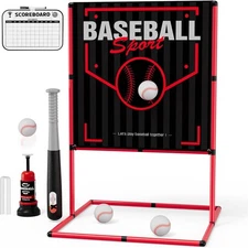 2 in 1 Baseball Strike Zone Target with Automatic Pitching Machine, Adjustabl...