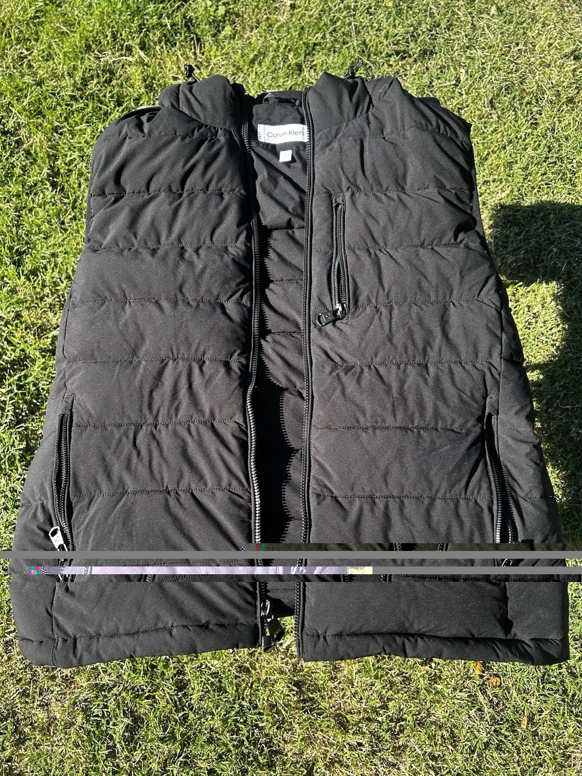 Calvin Klein Men’s Puffer Vest — Black, Size Large — 100% Polyester