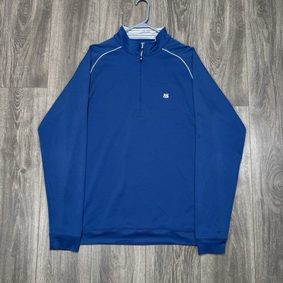Straight Down Edgewood Country Club Men s Golf Quarter Zip Blue Size L Preppy