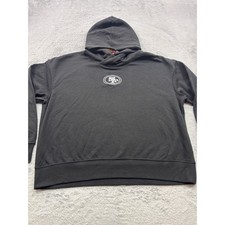 San Francisco 49ers NFL by CSA Black Boxy Hoodie Sweatshirt XL Embroidered Logo