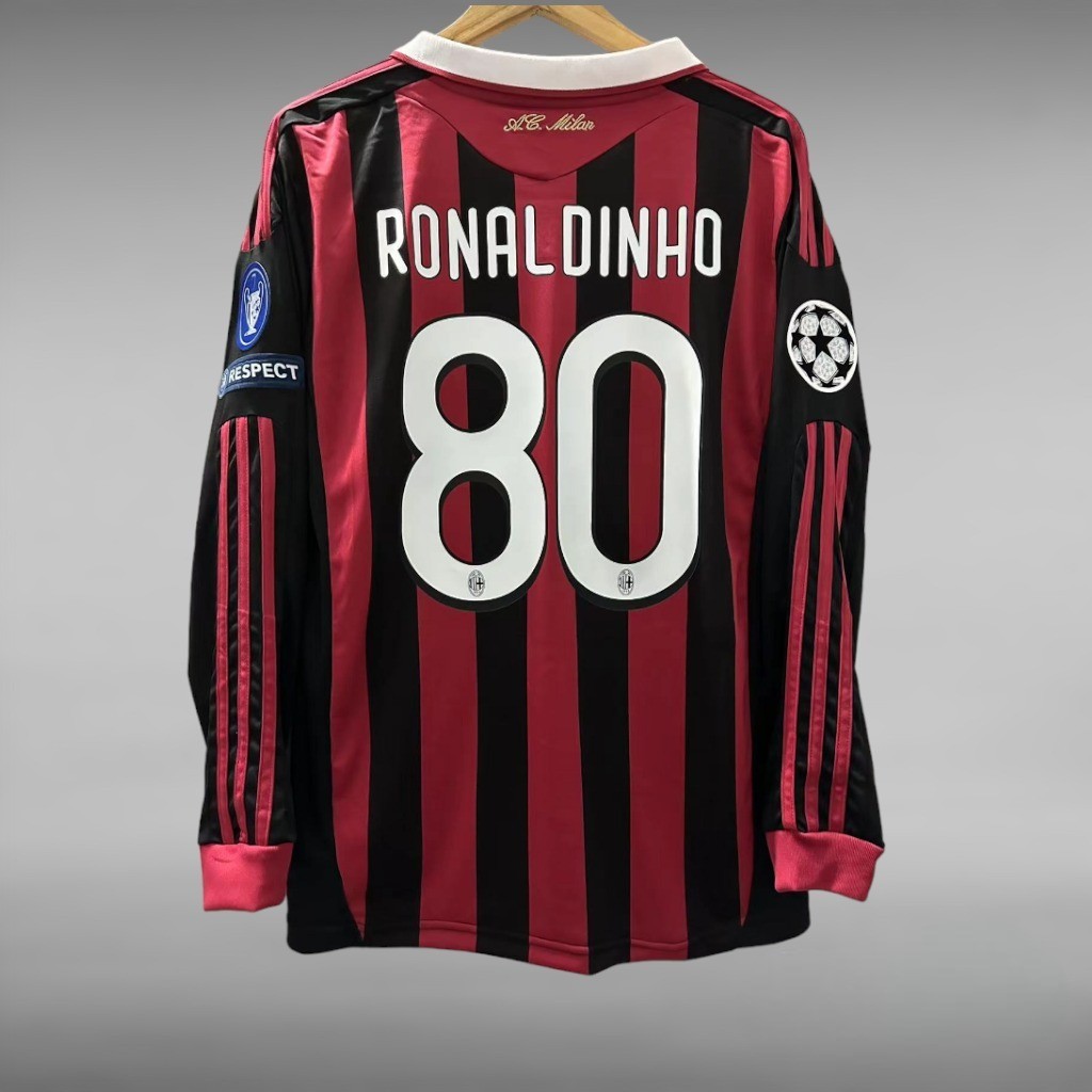 C*l様 ACミラン RONALDINHO #80 ゲームシャツ Amazon | 復古版 ACミラン 09-10シーズン サッカー ユニフォーム
