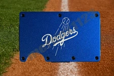 LA Dodgers Thin Metal RFID Blocking Wallet Slim Tactical Laser Engraved