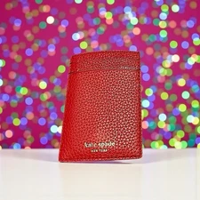 KATE SPADE Red Polly Card Holder Brand New With Tags