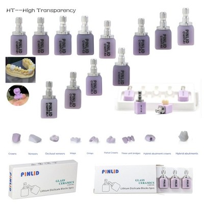 US C14 HT Dental Emax Lithium Disilicate Glass ceramic Block CAD/CAM CEREC 5Pcs