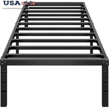 Minimalist Metal Platform Bed Frame Twin W/ Under-Bed Storage Noise Reduction US
