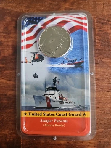 2016 - D Kennedy Half Dollar Coin U.S. Coast Guard Cover Unc Showpak
