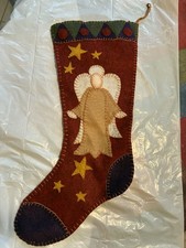 Christmas felt Hand Sewn Stocking (completed ) Angel 18”