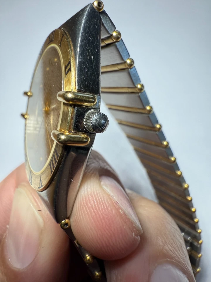 Omega Constellation 18K Full Gold Bar Day Date Quartz 33mm Watch - XL Band Size - Image 4 of 4