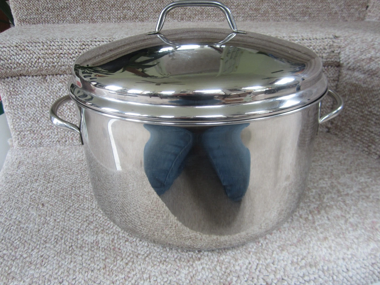Farberware 12 Quart Stockpot Pot w/Lid Aluminum Clad Stainless Steel USA Vintage