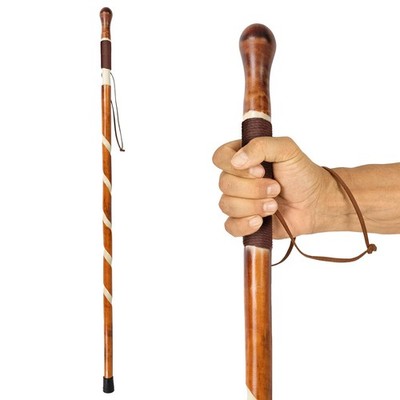 Wooden Walking Stick  55'' Willow Cane for Seniors Hiking & Balance  Heavy Dut...