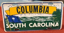 South Carolina SC COLUMBIA FLAG CRESENT MOON PALMETTO TREE License Plate Tag