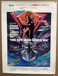 “THE SPY WHO LOVED ME” Original 1977 CARD STOCK POSTER 30”x40” JAMES BOND 007