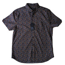 Ben Sherman Men's Floral Button-up Collard Short Sleeve Shirt Size S NWT Stretch