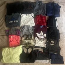 Athletic Clothing Lot of 20 multi brand name Women/Men Tops Hoodie Jacket pants