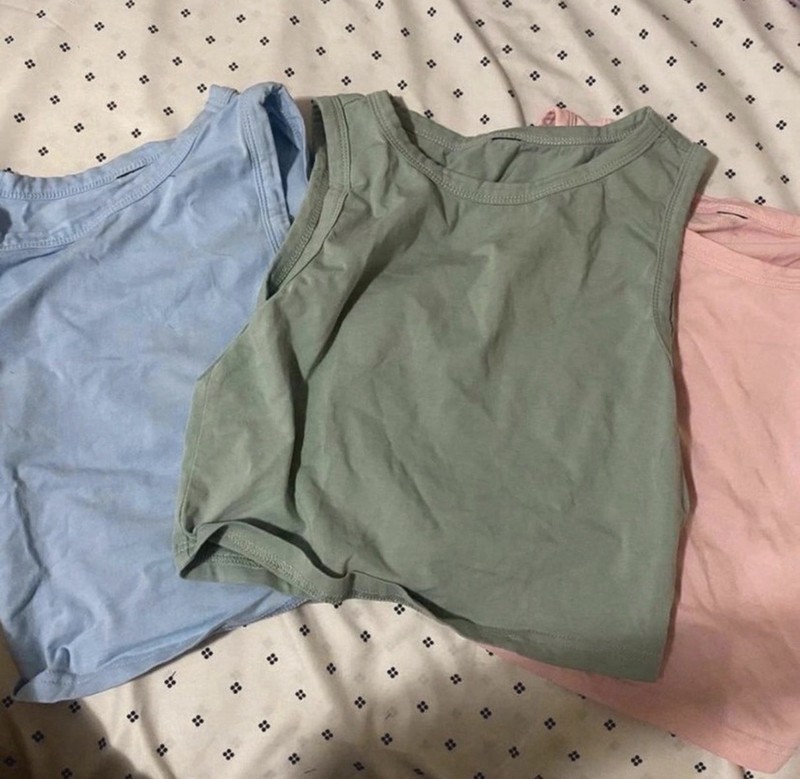Maternity XS Lot of 3 Solid Cotton Knit Sleeveless Round Neck Tank Tops