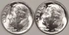 (2) Brilliant Uncirculated Roosevelt Dimes - 1946D 1948D - #4186E FREE SHIPPING