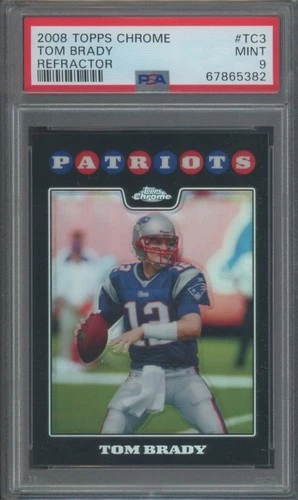 2008 Topps Chrome Football Tom Brady #TC3 Refractor PSA 9