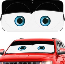 Car Windshield Sun Shade, Funny Eyes Sun Visor for Car Windshield, Wear-Resistan