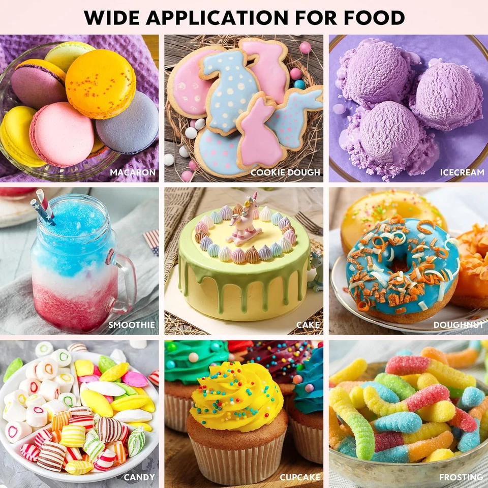 Juego de colorante alimentario - Colorante alimentario vibrante de 12 colores de grado alimenticio color líquido insípido Foto 2 de 4