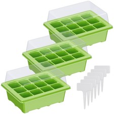 48x 3er Set Mini Gewächshaus Anzuchtschalen Saattöpfe Pflanztöpfe Anzuchttöpfe