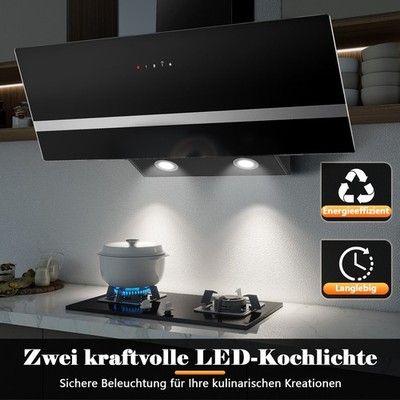 SNDOAS A+++ Dunstabzugshaube 90cm, Abluft/Umluft, 400 m³/h，3 Stufen + Boost