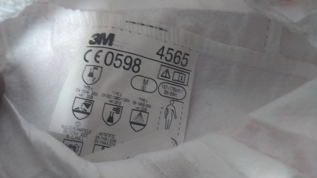 3M 4565-BLK-M 25 Pk Size M Non-Porous Film Laminate Disposable Coveralls - product detail image 3