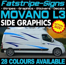 to fit VAUXHALL MOVANO L3 LWB GRAPHICS STICKERS STRIPES DECALS CAMPER VAN