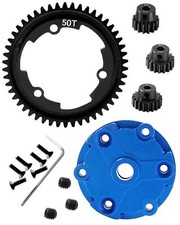 45 Steel Spur Gear 50T  Aluminum Cush Drive with15T 17T 19T Pinions Gear Se...