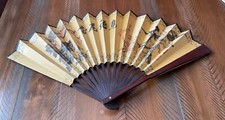 Asian Fan-Birds-Silk-Wood -wall decoration