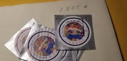 Un timbre Canada #1885A-HOCKEY STAR-(2001)-47 ¢-Livraison gratuite. - Photo 1/1