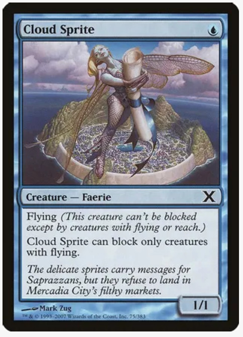 Magic the Gathering Cards Cloud Sprite (x4) PLAYSET Tenth Edition NM/LP
