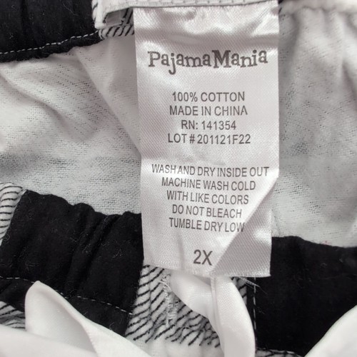 WOMEN’S PAJAMA MANIA FLEECE LOUNGE SLEEP PANTS-SIZE: 2XL Black and White - Picture 9 of 11