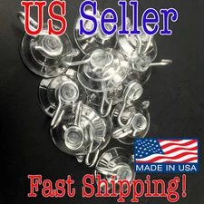 10pcs Suction Cups with Metal Hook, Clear, 1 1/8" Diameter US Seller Fast Ship